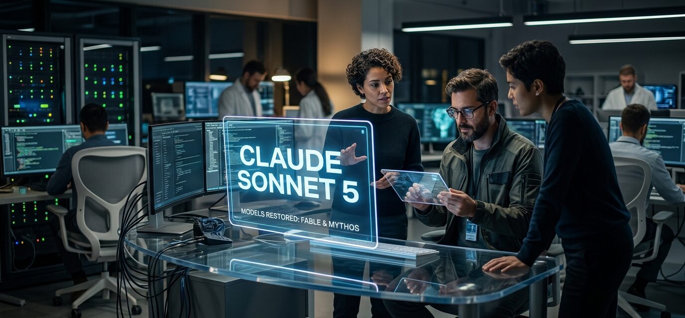 Anthropic deploys Claude Sonnet 5, Fable and Mythos restored announcement visual